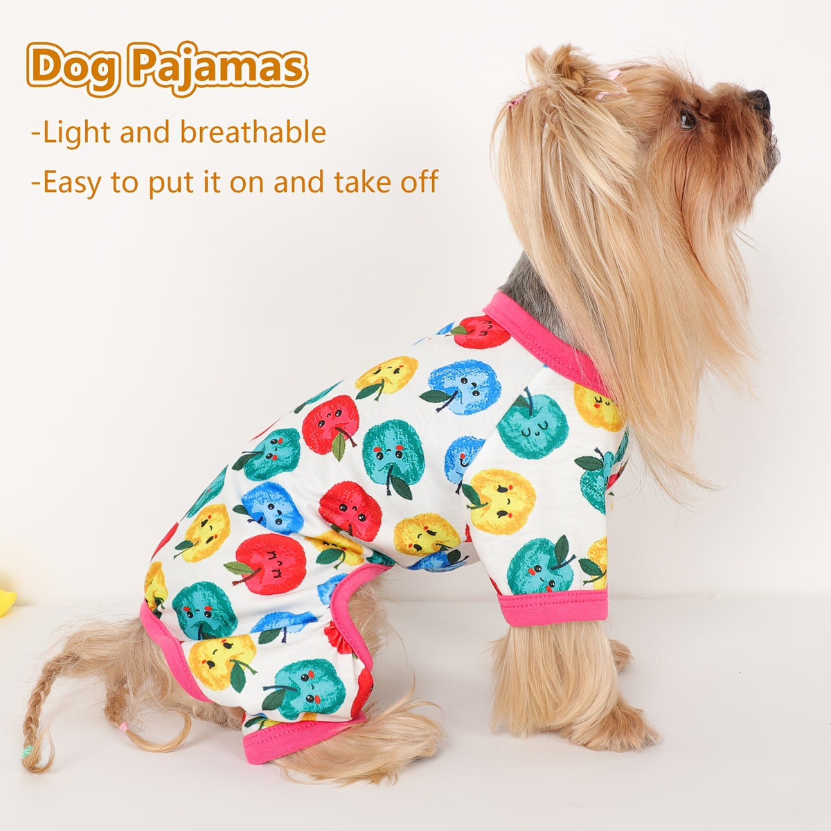 Four-Leg Dog Pajamas for Small Dogs and Cats, Soft Stretch Knit Pullover Pet Onesie for Spring Summer Lounging, XS S M L in Five Color Options