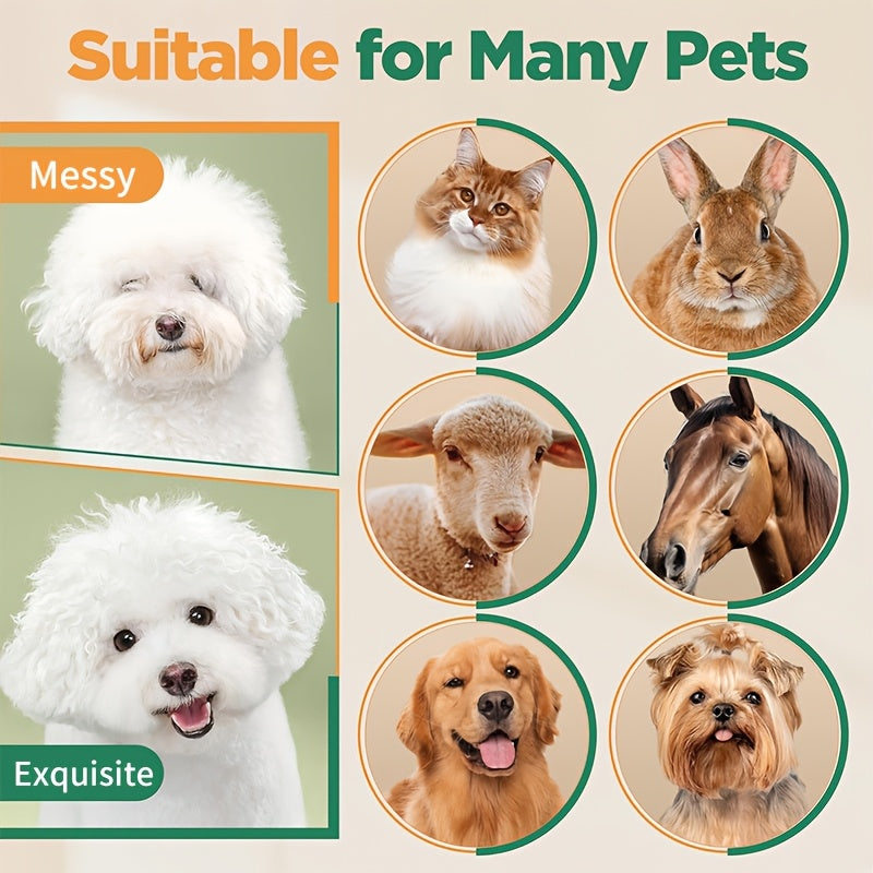 Adjustable Dog Hair Trimmer, Rechargeable Cordless Low-Noise Pet Grooming Clippers with Guide Comb Options for Dogs and Cats, Three Package Choices