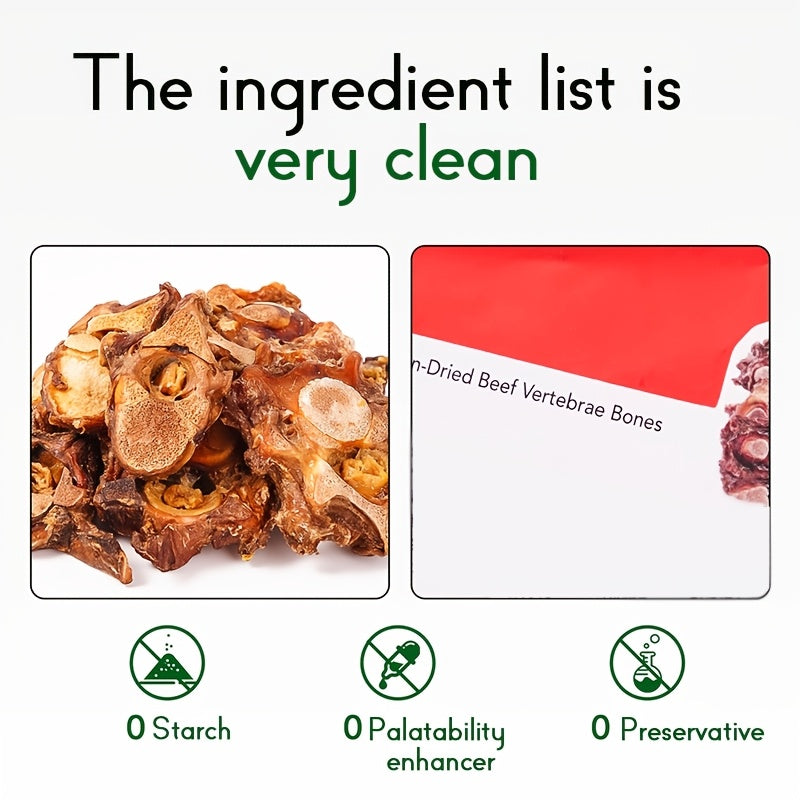 Beef Backbone Dog Chew Treat, 100g Pet Bone Snack for Supervised Chewing Sessions, Everyday Reward Routines and Holiday Dog Gift Baskets