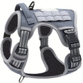 Military-Style Dog Harness with Reflective Details and Control Handle, No-Pull Polyester Walking Vest in Five Colors, S to XL for Everyday Training