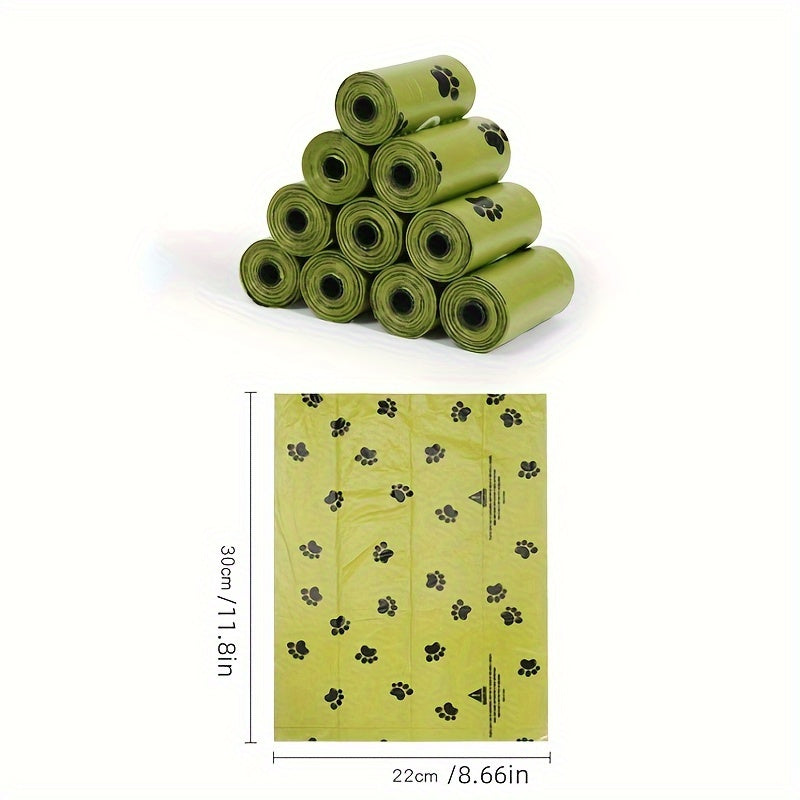Dog Poop Bag Refills 360 Count, 24 Rolls of Thick Green Paw Print Pet Waste Bags, Easy-Tear Cleanup Supplies for Daily Walks, Park Trips and Travel