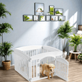 Foldable Puppy Playpen with Gate, 4 or 6 Panel Small Dog Fence in Black or White for Supervised Indoor Play Areas and Outdoor Pet Routines