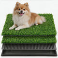 Reusable Grass Dog Potty with Tray and Two Turf Mats, 3-Layer Washable Puppy Training Toilet with Drainage for Apartments, Balconies and Outdoor Use