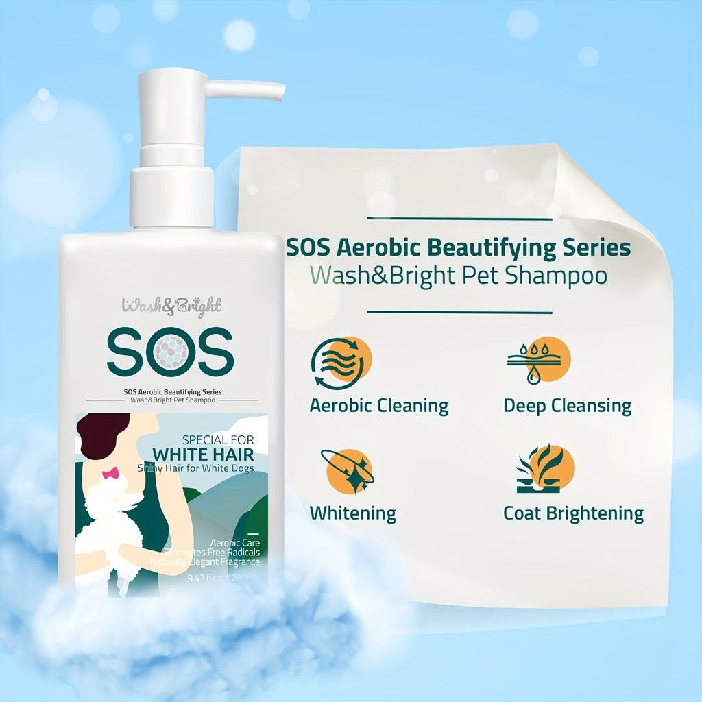 Dog Whitening Shampoo for White Coats, Natural Fragrance & Fluffy Coat Options for At-Home Bath Time and Pet Grooming Care | Goodie Pet
