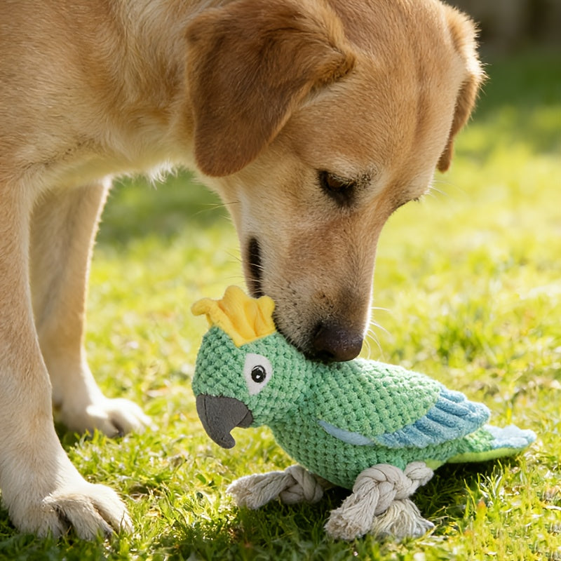 Squeaky Dog Toy Assortment with Rope and Plush Animal Designs, Random 6, 8 or 10 Piece Packs for Supervised Gentle Tug and Interactive Play