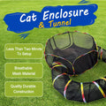 Portable Cat Catio with Circle Tunnel, Rainbow Mesh Tent and Playpen for Indoor Cats and Kittens, Supervised Backyard Exploration with Storage Bag