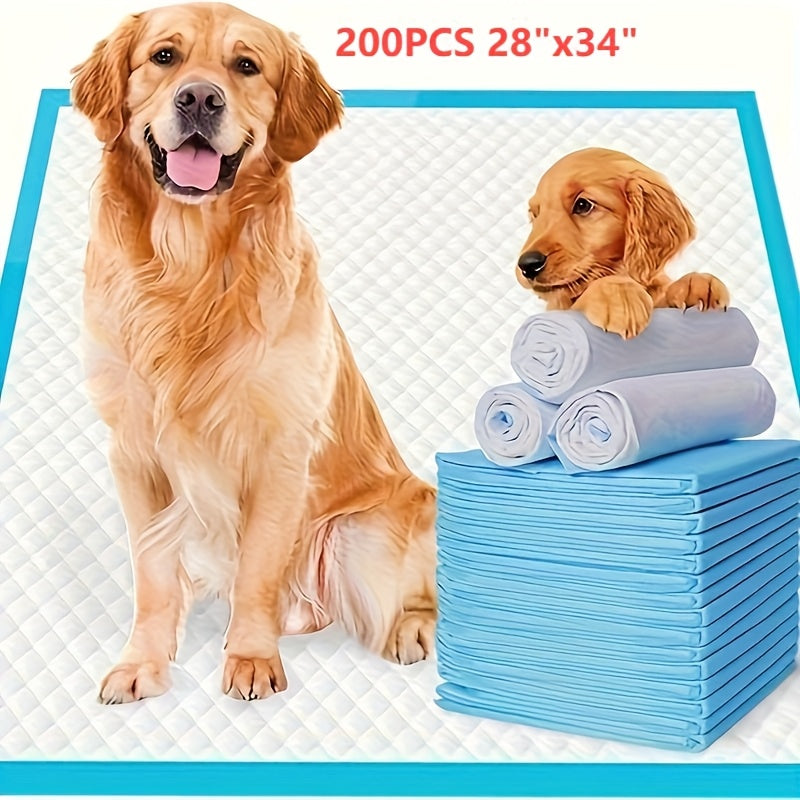 XL Dog Pee Pads 28 x 34 Inches, Blue Disposable Puppy Potty Training Pads with Absorbent Core and Water-Resistant Backing, 50, 100 or 200 Count