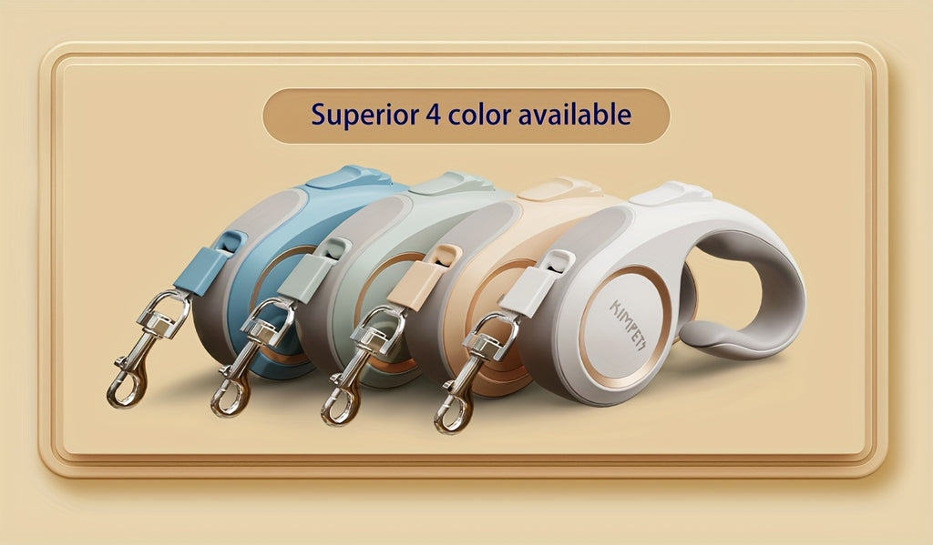 16ft Retractable Dog Leash with C-Shaped Ergonomic Handle, One-Button Lock and Unlock Control and 360-Degree Tangle-Reducing Design for Daily Walks