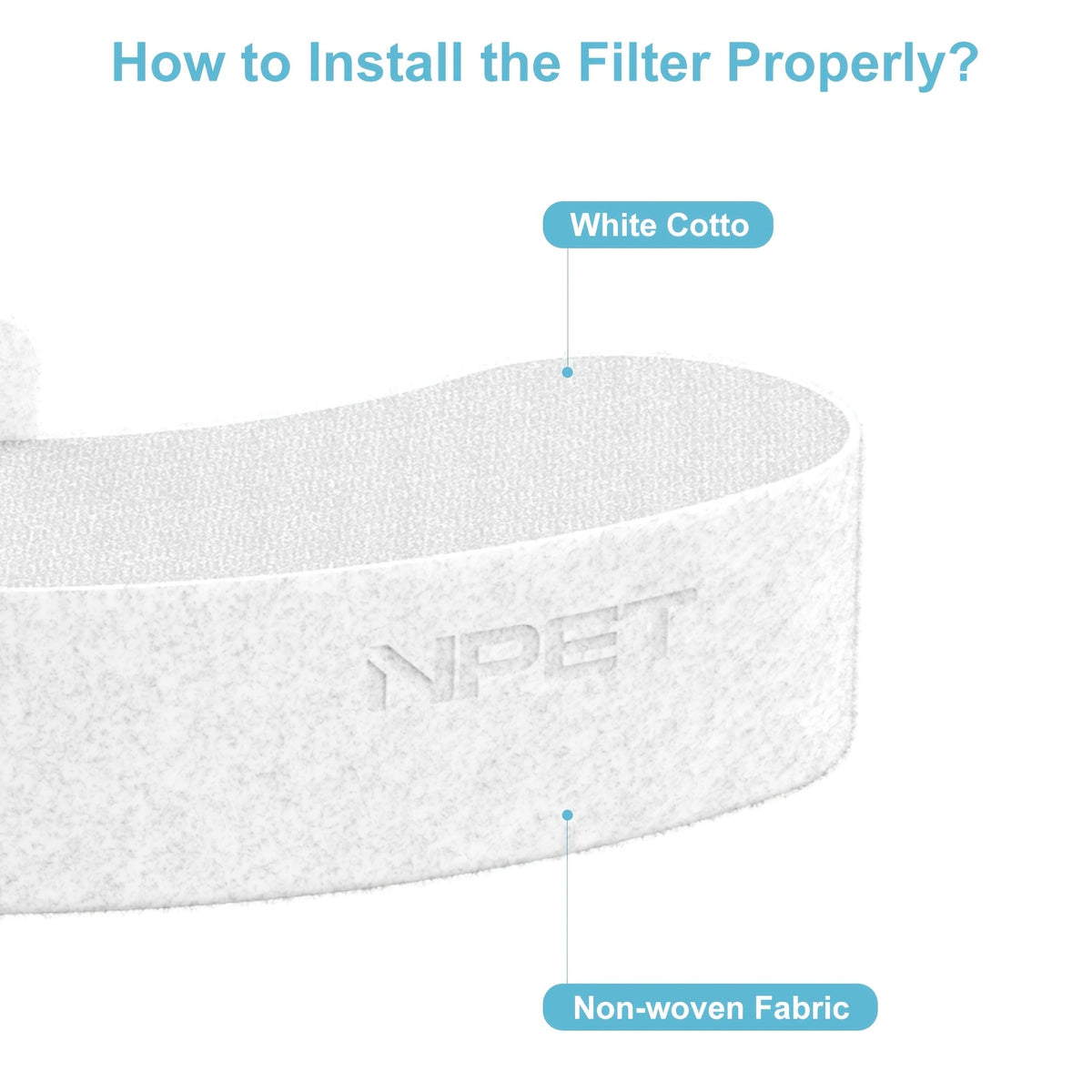 Dog Fountain Filter Refills for NPET DF10 and DF30, Replacement Water Fountain Filters in 12, 20 or 24 Packs for Everyday Pet Drinking Station Care