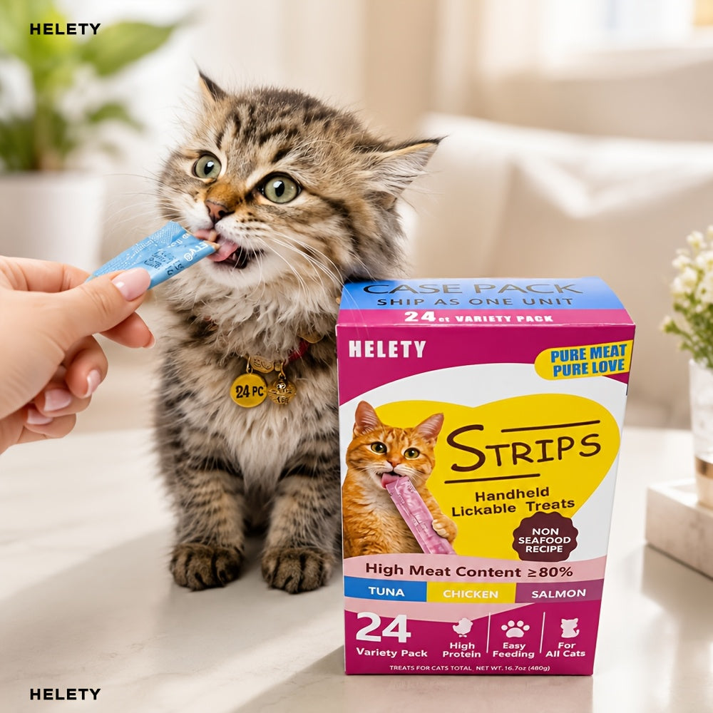 Lickable Cat Treat Sticks, Creamy Squeezable Cat Puree Snacks for Hand Feeding and Food Topping, Multi-Pack and Chicken or Squab 1lb Options