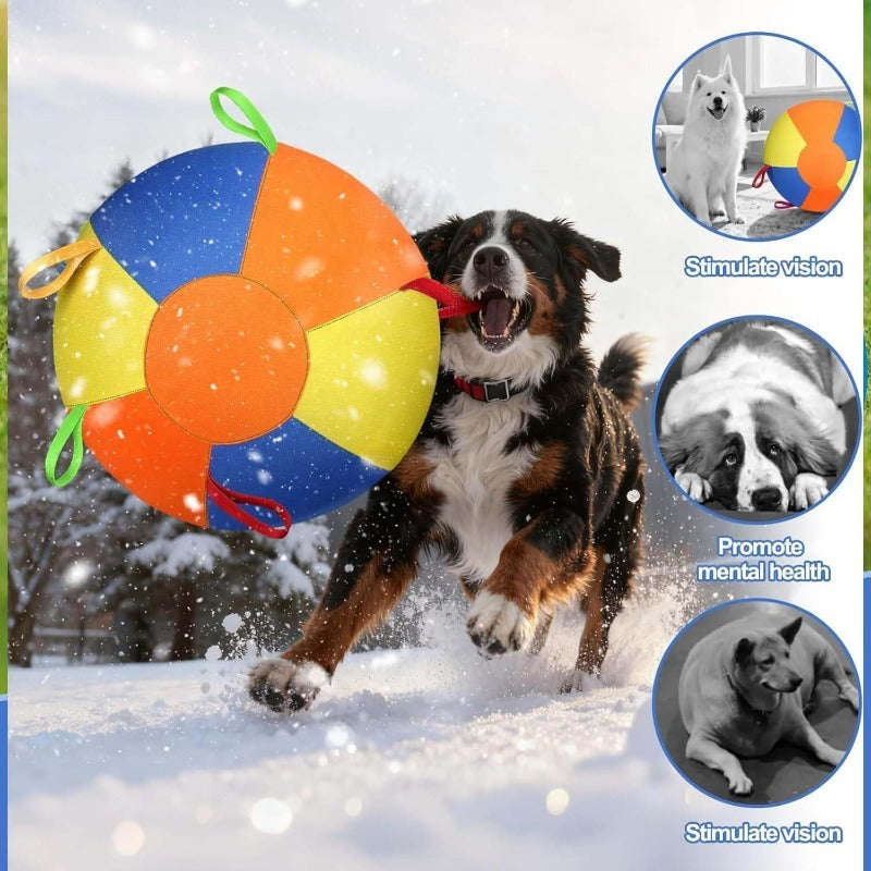 Jumbo Dog Herding Ball with Fabric Handle Cover and Air Pump, Inflatable Training Toy for Supervised Play in 9.84, 17.72 or 21.65 Inch Sizes
