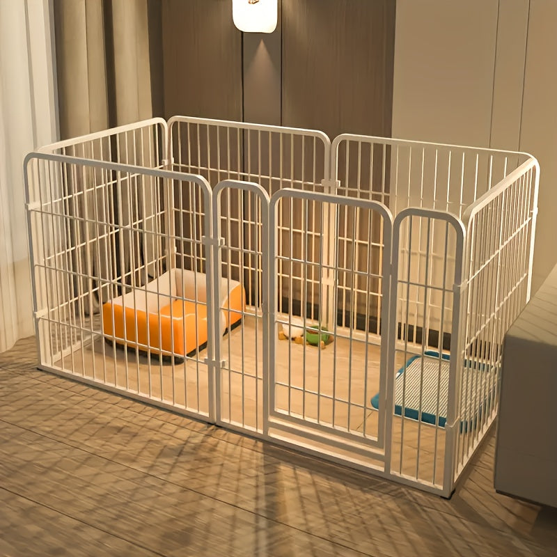 Stainless Steel Dog Playpen for Indoor Rest, Play and Potty Training, Flexible Pet Enclosure for Small and Medium Dogs in Black or White for Home Routines