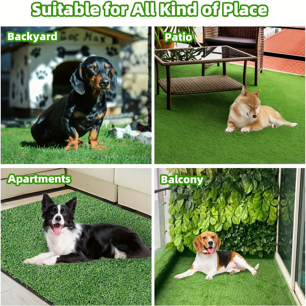 Dog Potty Grass Pad with Drainage Holes, Washable Artificial Turf for Indoor and Outdoor Puppy Training, 39 x 24.4 Inch or Smaller 2-Pack Options