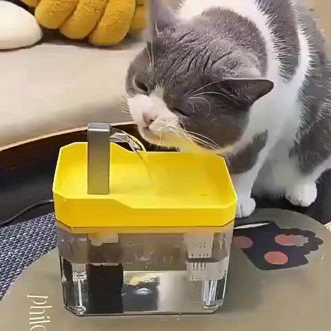 USB Cat Water Fountain with 4-Stage Filtration, Quiet Automatic Circulating Pet Drinking Dispenser for Cats and Dogs with Visible Water Level Window