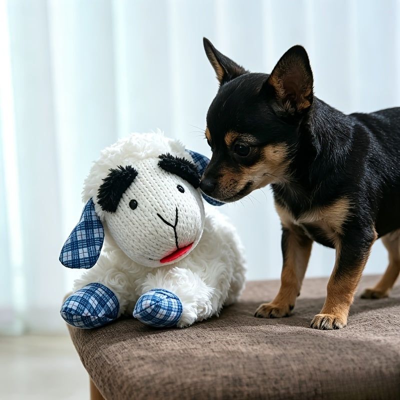Squeaky Plush Dog Toy with 5 Sound Makers, White Soft Pet Companion for Gentle Small and Medium Dogs, Supervised Indoor Play and Dog Lover Gifts