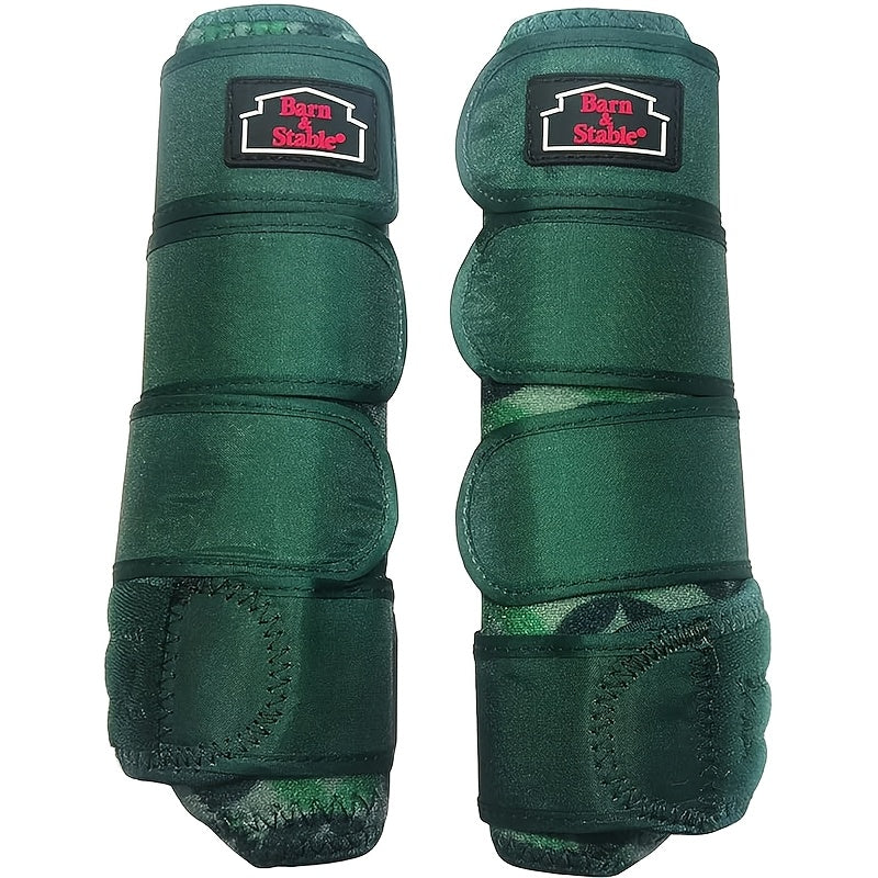 Breathable Horse Boots with Foam Cushioning and Adjustable Quick-Grip Closures, Front and Rear Leg Wraps for Endurance Training in Small, Medium and Large
