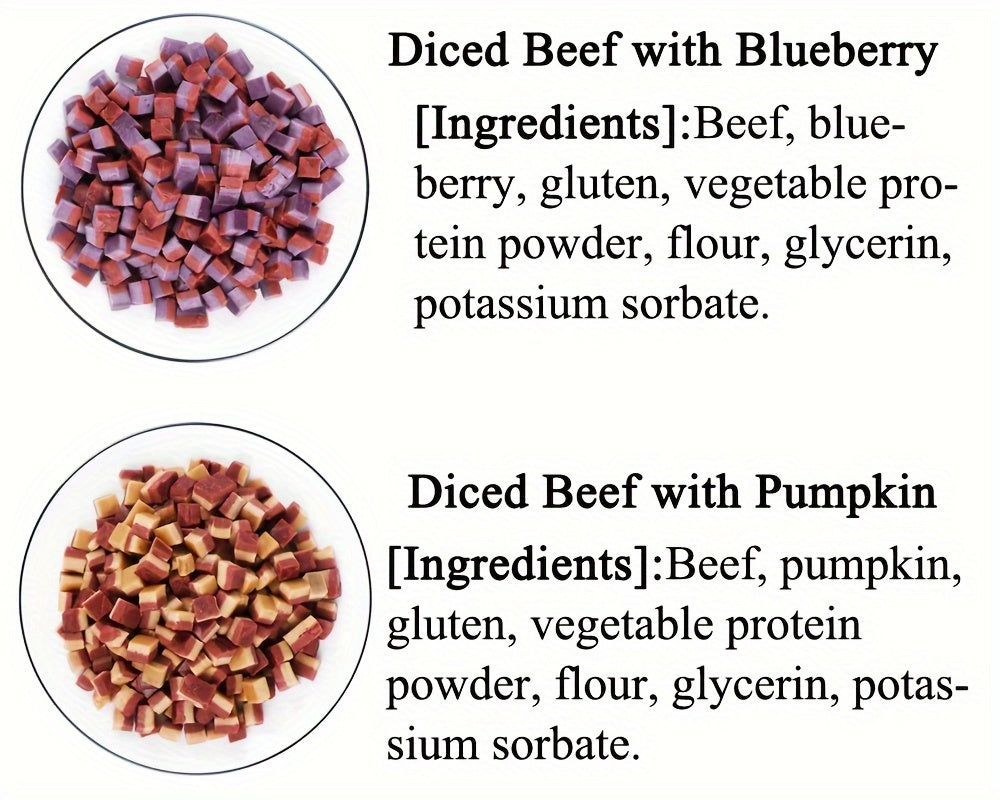 Soft Chewy Dog Training Treats, Diced Meat Reward Bites with Beef Blueberry, Duck Cheese, Mixed Meat and Triple Flavor Options, 100g to 800g Packs