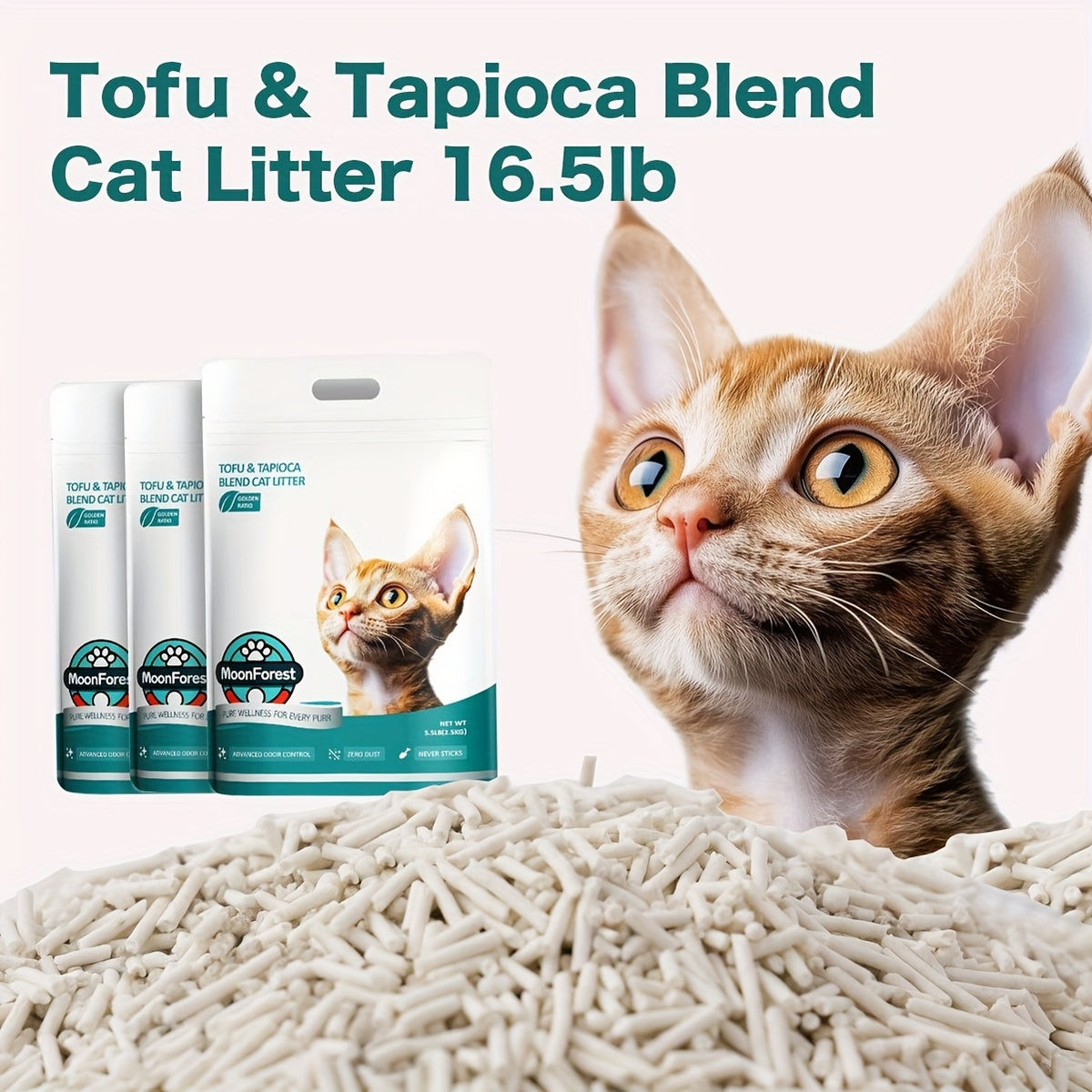 Clumping Tofu Blend Cat Litter with Odor Control and Low-Dust Formula, 1-Pack or 3-Pack Options for Everyday Indoor Cat Litter Box Care