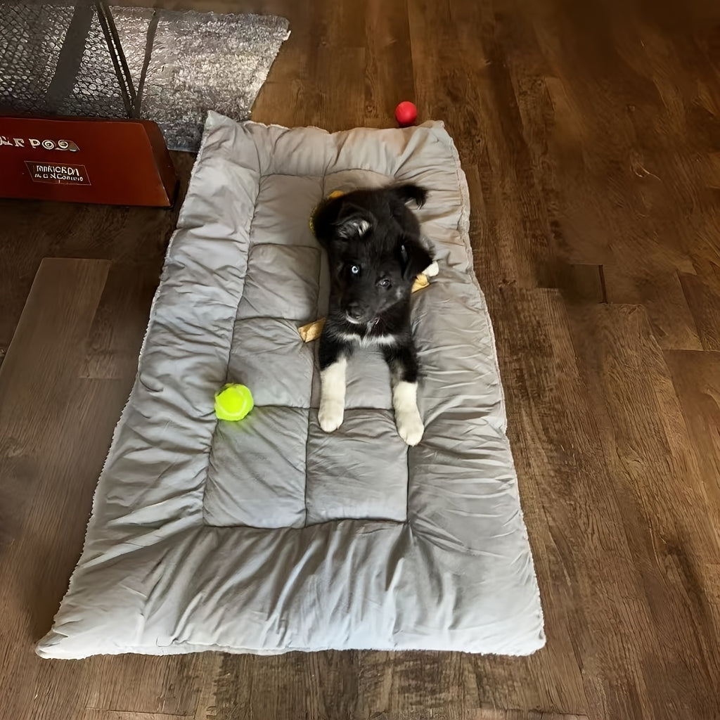 Plush Dog Pad in Gray, Soft Pet Resting Mat with Mini, Large, XLarge and XXL Options up to 70.87 x 35.43 Inches for Cozy Everyday Home Lounging