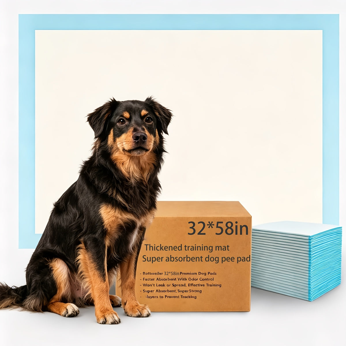 Dog Pee Pads 32 x 59 Inch, 40 Count Extra Large Disposable Puppy Potty Training Pads with Absorbent Core and Leak-Resistant Backing for Home Cleanup