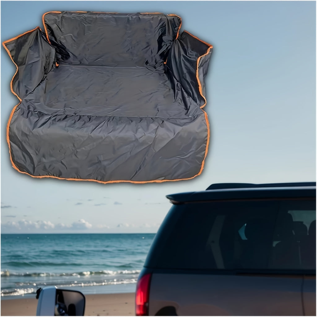 Dog Cargo Liner with Orange Trim and Side Flaps, Pet Trunk Cover for SUVs and Cars, Rear Interior Protector for Everyday Travel