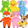 Plush Dog Toys 5 Pack with Squeakers, Soft Stuffed Animal Bundle with Embroidered Eyes for Supervised Fetch, Gentle Play and Pet Birthday Gifts