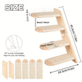 Cat Wall Stairs with Four Rope-Wrapped Steps, Solid Wood Wall-Mounted Climbing Ladder for Indoor Cat Routes and Space-Saving Furniture Layouts
