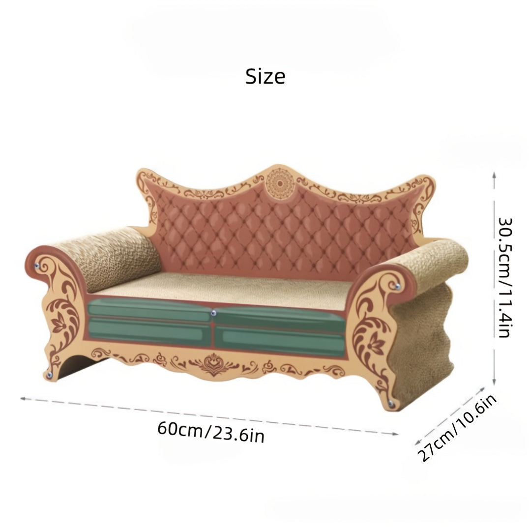 Cat Scratching Board Lounger, Chaise-Style Cat Sofa Bed with Integrated Scratching Surface for Indoor Cats, Daily Scratching and Rest