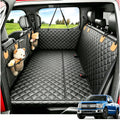 Back Seat Extender for Dogs with Hard Bottom, Black Quilted Car Seat Cover Hammock with Mesh Window and Storage Pockets for Compatible Cars, SUVs and Trucks