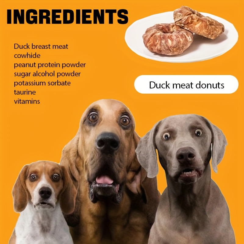 Donut Dog Treats with Chicken or Duck Meat Wrap, Ring-Shaped Snacks in 6-Piece or Two-Pack Options for Supervised Rewards and Everyday Treat Time