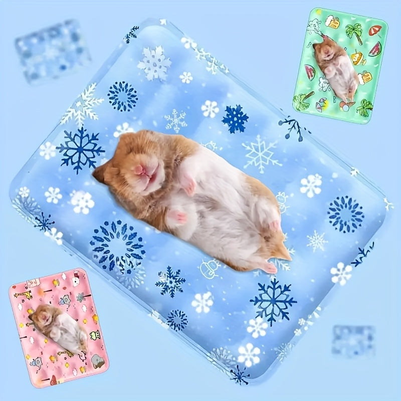 Gel Cooling Mat for Dogs and Cats, Water-Activated Reusable Pet Resting Pad in Two Sizes and Four Patterns for Indoor and Outdoor Summer Lounging