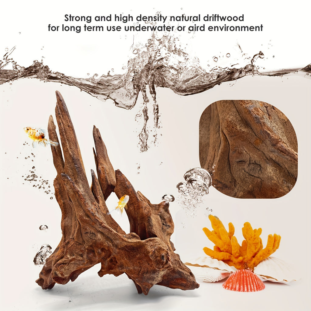 Aquarium Driftwood 2-Pack, 9-14 Inch Natural Wood Branches for Fish Tank Aquascaping, Reptile Terrarium Decor and Habitat Layouts