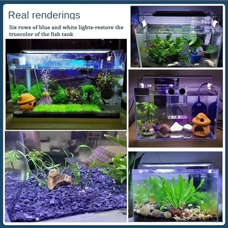 LED Aquarium Light with Extendable Clip Mount, Fish Tank Lamp for Aquatic Plant Displays in Four Fit Options Covering 7.08 to 22.83 Inches