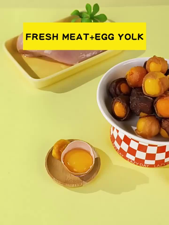 Egg Yolk Wrapped Dog Treats with Chicken or Duck Options, 3.5oz or Piece-Count Packs for Supervised Training Rewards and Everyday Snack Time