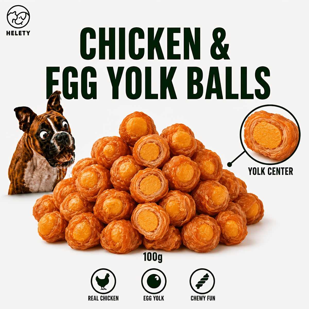 Dog Snack Variety Selection with Chicken Liver, Duck Jerky, Beef Cubes and Sweet Potato Donut Options for Supervised Training Rewards