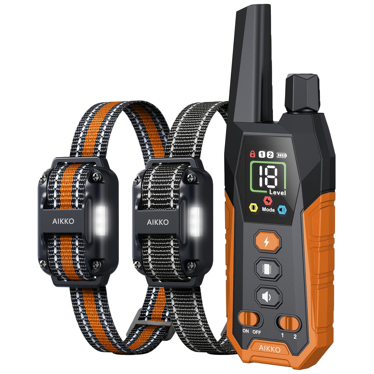 Dog Training E Collar with Security Lock, Remote Beep, Vibration and Static Modes, Orange, Blue or Green Options for 1 or 2 Dogs