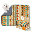 Dog Pee Pads with Retro Tribal Print, 2 Pack Washable Leakproof Puppy Training Mats with Non-Slip Backing for Crates, Playpens and Floors