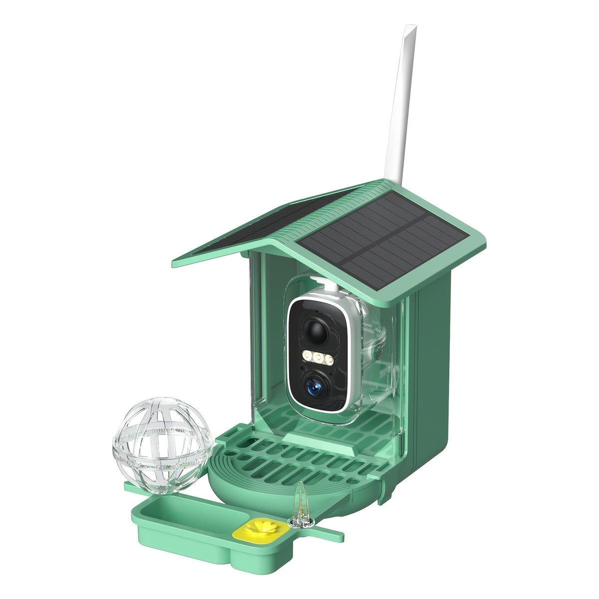 Smart Bird Feeder with Camera, Solar Powered 2K Live View with 4MP Lens, Motion Alerts and AI Bird Recognition for Backyard Bird Watching