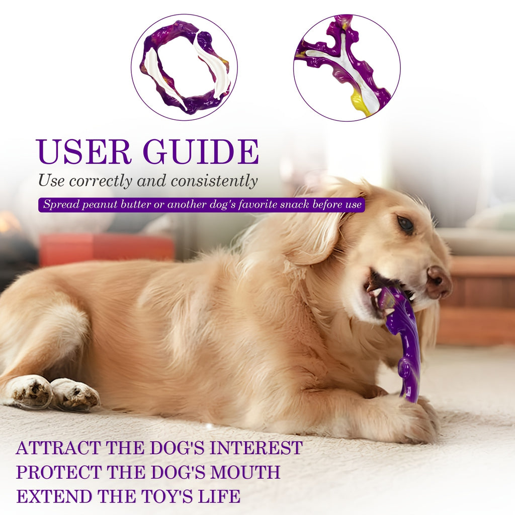 Nylon Dog Chew Bones for Medium and Large Dogs, Beef or Peanut Butter Flavor Options, 1 or 2 Piece Tough Toys for Supervised Chewing