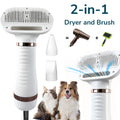 Dog Hair Dryer Brush 2-in-1 with One-Button Hair Removal, Corded Pet Grooming Slicker with 3 Heat Settings for Dogs and Cats, Gold Trim