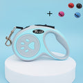 Paw Print Retractable Pet Leash 3m, Portable Walking Lead for Cats and Dogs with 4 Bells, Blue Green Pink or Black for Everyday Outdoor Walks