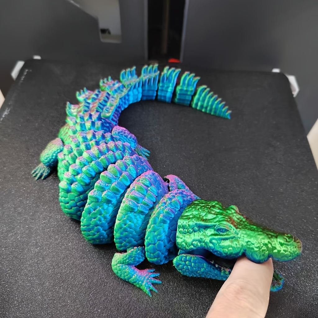 Crocodile Figurine Set 2 Pieces, 3D Printed Reptile Ornaments with Detailed Scales for Collectible Displays, Nature-Themed Shelves and Learning Scenes