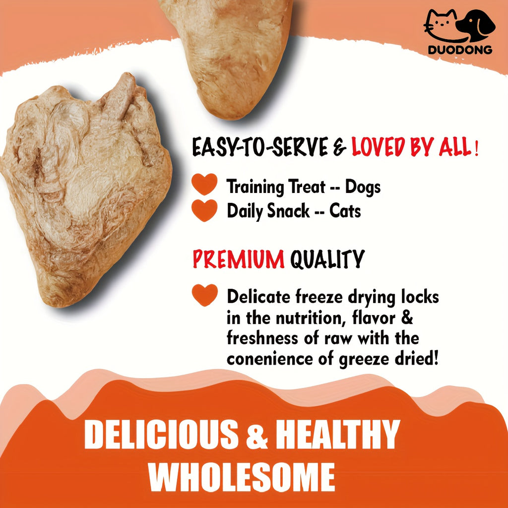 Freeze Dried Chicken Heart Dog Treats, Single Ingredient Grain-Free Raw Snacks for Training Rewards and Food Toppers, 200g or 300g