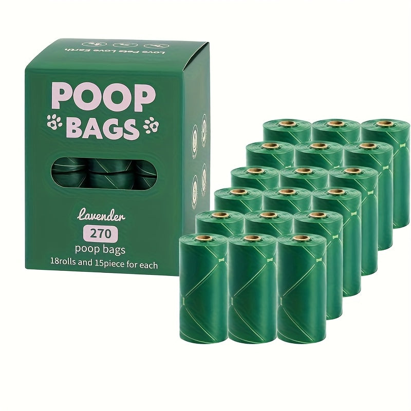 Dog Poop Bags, Extra-Thick Leak-Proof Pet Waste Bag Rolls in 270 or 540 Count for Daily Dog Walks, Cat Cleanup and Outdoor Travel