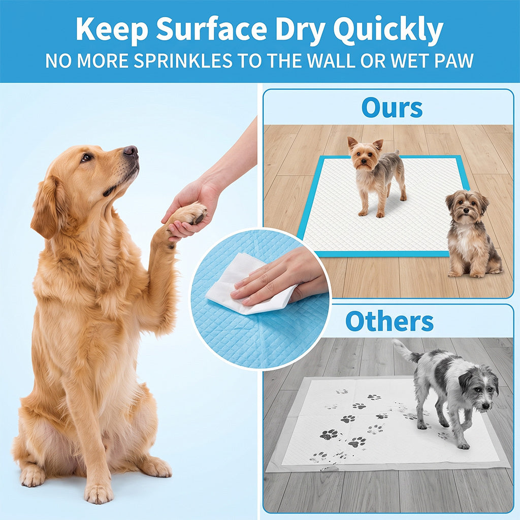 Puppy Potty Pads with Bonus Bags or Duck Toy, Extra Large Absorbent Leakproof Dog Pee Pads for Indoor House Training and Everyday Accidents