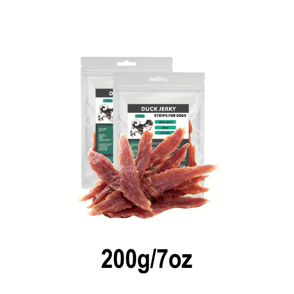 Duck Jerky Strips for Dogs, Dehydrated Duck Meat Treats in 200g, 300g and 900g Options for Supervised Training Rewards and Everyday Snack Time