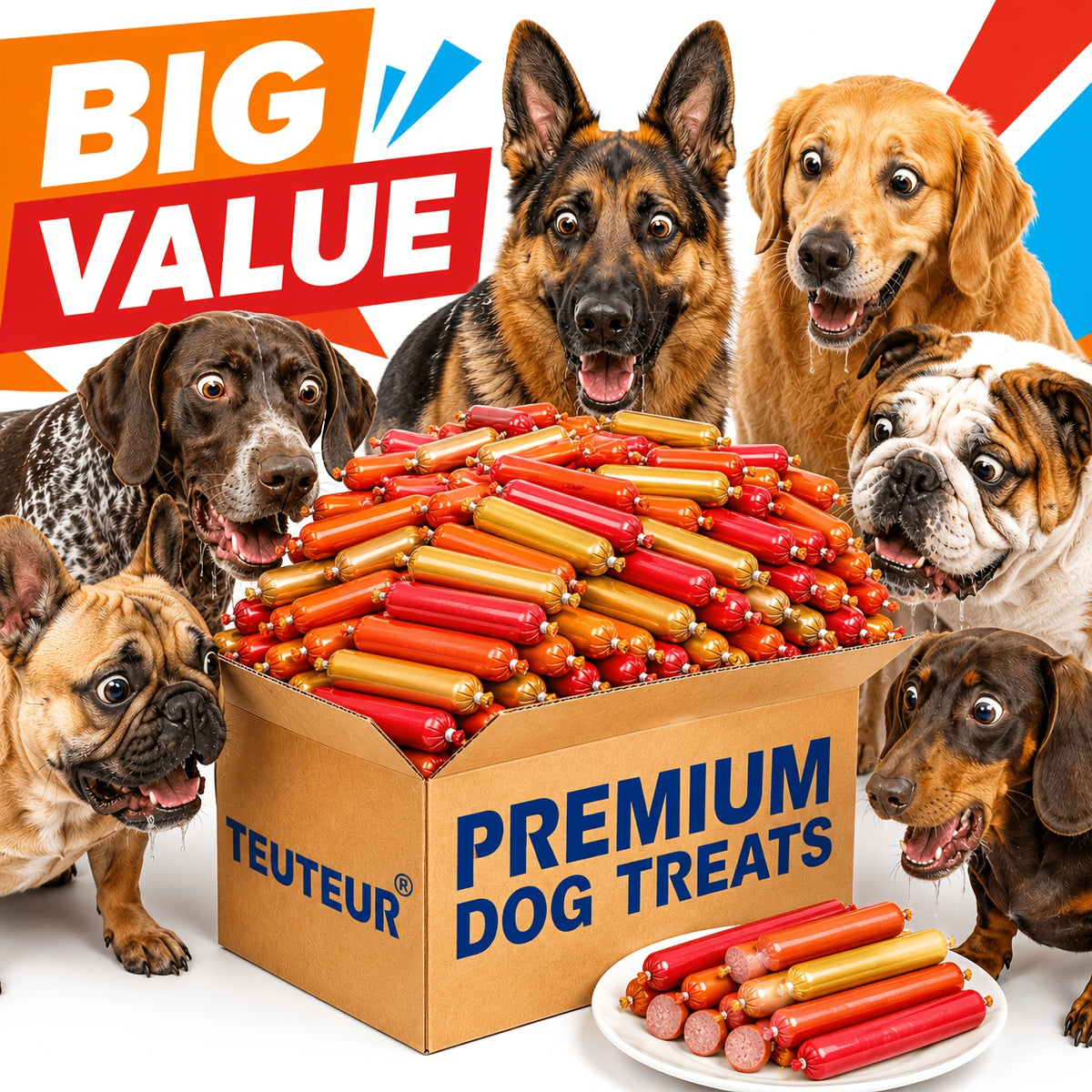 Chicken Flavor Dog Sausage Treats, Soft Snack Sticks in 16 or 32 Piece Options for Small Breed Dogs, Supervised Training Rewards and Treat Time