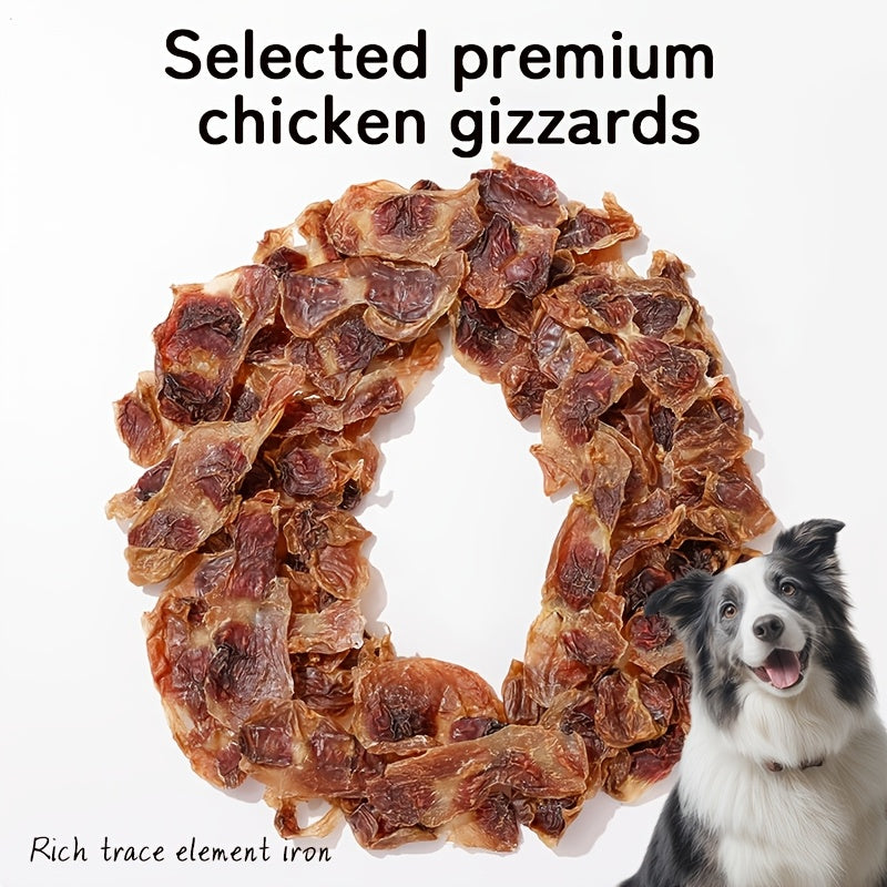 Chicken Gizzard Dog Treats, Air-Dried Jerky Slices for Supervised Training Rewards, Everyday Snack Breaks and Dog Owner Gift Baskets