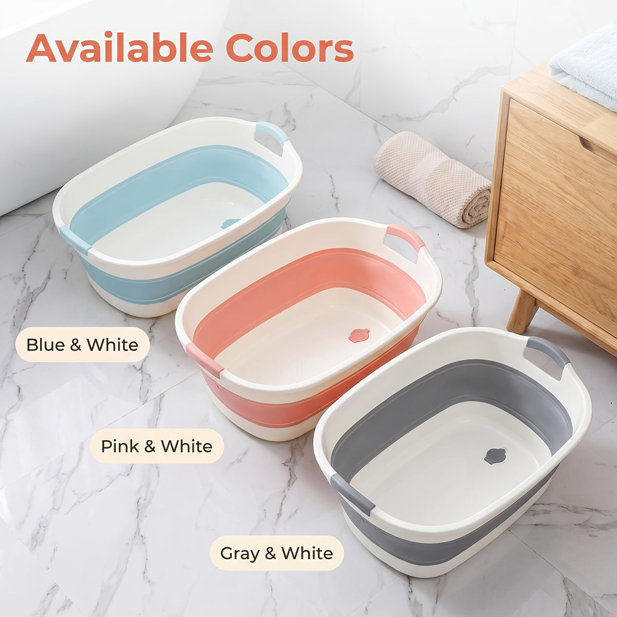 Foldable Dog Bathtub with Drain Plug and Shampoo Dispensing Bath Brush, Portable 21.65-Inch Pet Wash Basin for Small and Medium Pets