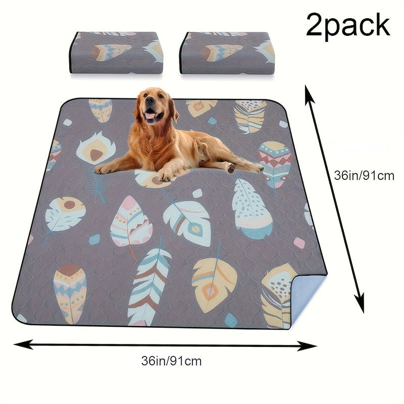 Washable Whelping Pads for Dogs, Gray Reusable Leak-Proof Puppy Pee Mats with Non-Slip Design for Playpens, Crates and Potty Training